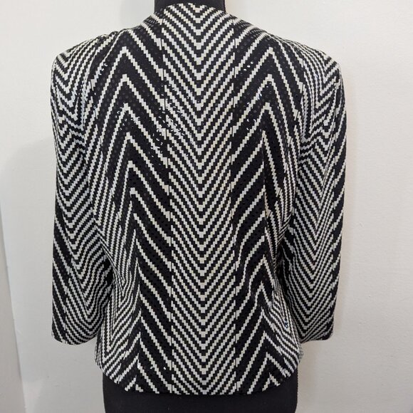 Joseph Ribkoff Glam Sparkle Elevated Old Money Geometric Stripe Jacket 8 - Picture 5 of 9